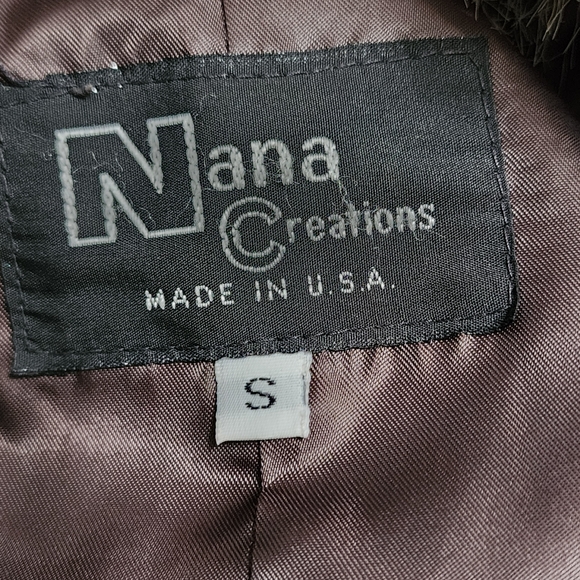 Vintage Nana Creations Mob wife faux fur tan & white animal print jacket S - Picture 7 of 7